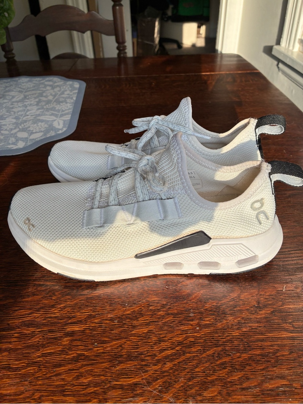 On Running White Mesh Low-Top Sneakers